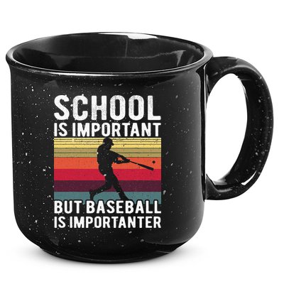 School Is Important But Baseball Is Importanter Vintage 15oz Campfire Ceramic Mug