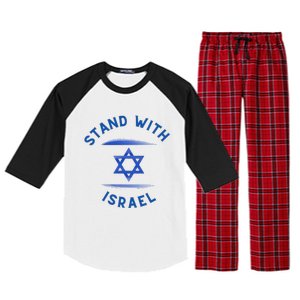 Support Israel I Stand With Israel Israeli Flag Raglan Sleeve Pajama Set