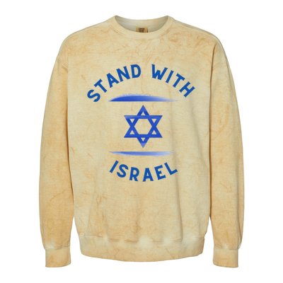 Support Israel I Stand With Israel Israeli Flag Colorblast Crewneck Sweatshirt