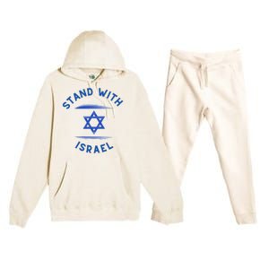 Support Israel I Stand With Israel Israeli Flag Premium Hooded Sweatsuit Set