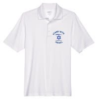 Support Israel I Stand With Israel Israeli Flag Men's Origin Performance Piqué Polo