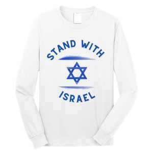 Support Israel I Stand With Israel Israeli Flag Long Sleeve Shirt