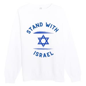 Support Israel I Stand With Israel Israeli Flag Premium Crewneck Sweatshirt