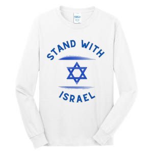 Support Israel I Stand With Israel Israeli Flag Tall Long Sleeve T-Shirt