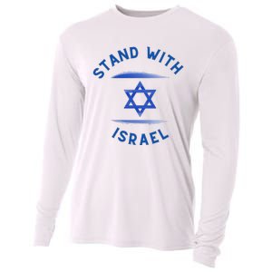 Support Israel I Stand With Israel Israeli Flag Cooling Performance Long Sleeve Crew