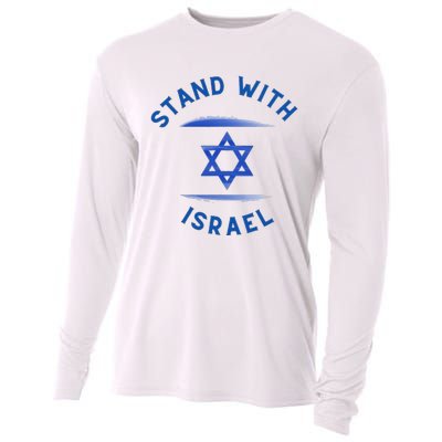 Support Israel I Stand With Israel Israeli Flag Cooling Performance Long Sleeve Crew