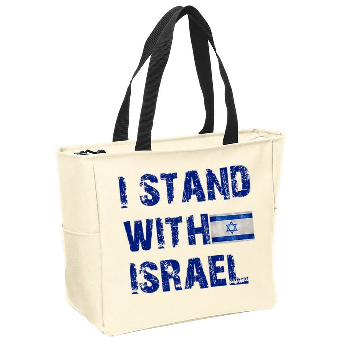 Support Israel I Stand With Israel Israeli Flag Pray For Israel Zip Tote Bag