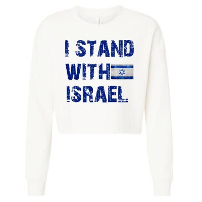 Support Israel I Stand With Israel Israeli Flag Pray For Israel Cropped Pullover Crew