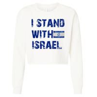 Support Israel I Stand With Israel Israeli Flag Pray For Israel Cropped Pullover Crew