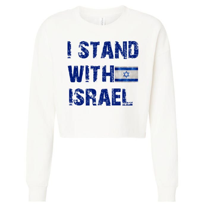 Support Israel I Stand With Israel Israeli Flag Pray For Israel Cropped Pullover Crew