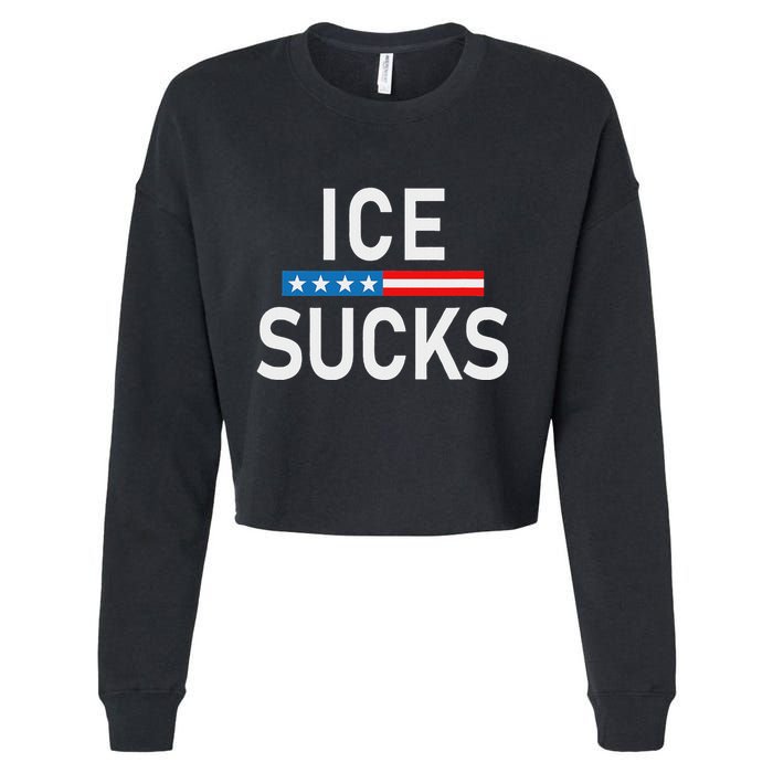 Support Immigrants Ice Sucks Cropped Pullover Crew
