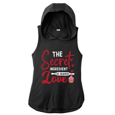 Secret Ingredient Is Love Valentines Day Graphic Great Gift Ladies PosiCharge Tri-Blend Wicking Draft Hoodie Tank