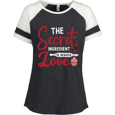 Secret Ingredient Is Love Valentines Day Graphic Great Gift Enza Ladies Jersey Colorblock Tee