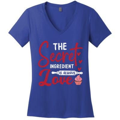 Secret Ingredient Is Love Valentines Day Graphic Great Gift Women's V-Neck T-Shirt