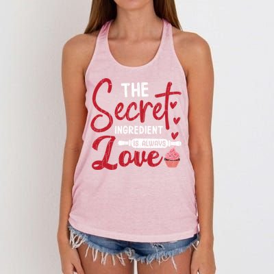 Secret Ingredient Is Love Valentines Day Graphic Great Gift Women's Knotted Racerback Tank