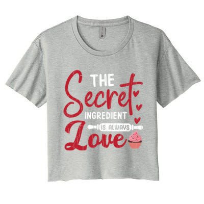 Secret Ingredient Is Love Valentines Day Graphic Great Gift Women's Crop Top Tee