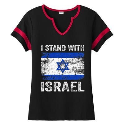 Support Israel I Stand With Israel Israeli Flag Ladies Halftime Notch Neck Tee