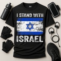 Support Israel I Stand With Israel Israeli Flag Cooling Performance Crew T-Shirt