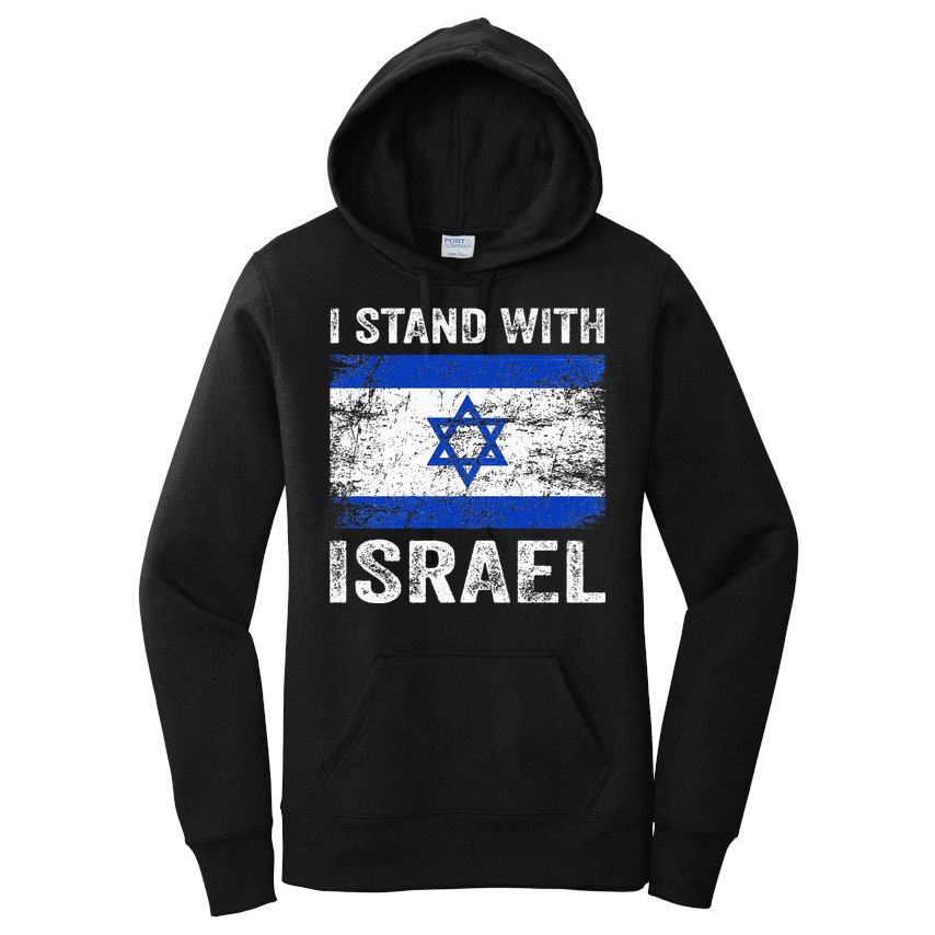 Support Israel I Stand With Israel Israeli Flag Women's Pullover Hoodie