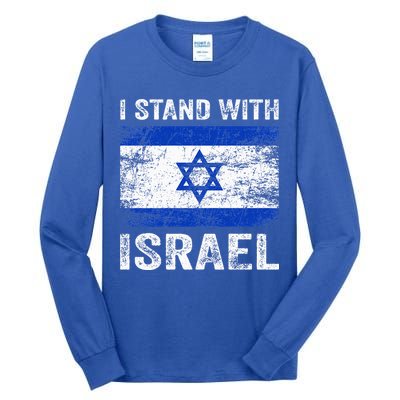 Support Israel I Stand With Israel Israeli Flag Tall Long Sleeve T-Shirt