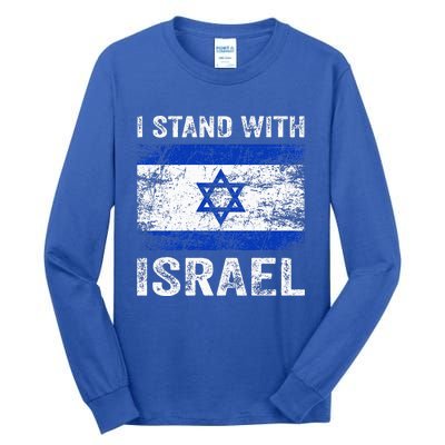 Support Israel I Stand With Israel Israeli Flag Tall Long Sleeve T-Shirt