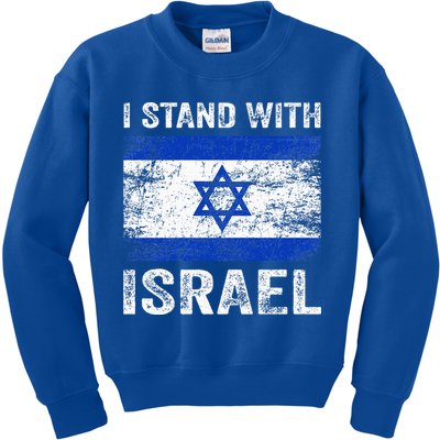 Support Israel I Stand With Israel Israeli Flag Kids Sweatshirt