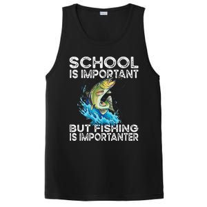 School Is Important But Fishing Is Importanter Funny Fishing PosiCharge Competitor Tank