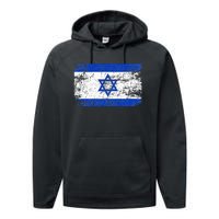 Support Israel I Stand With Israel Israeli Flag Performance Fleece Hoodie