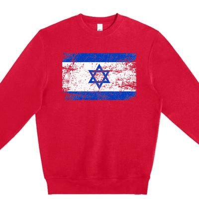 Support Israel I Stand With Israel Israeli Flag Premium Crewneck Sweatshirt