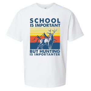 School Is Important But Hunting Is Importanter Deer Hunting Sueded Cloud Jersey T-Shirt