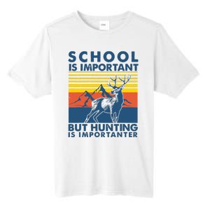 School Is Important But Hunting Is Importanter Deer Hunting Tall Fusion ChromaSoft Performance T-Shirt