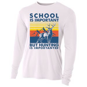 School Is Important But Hunting Is Importanter Deer Hunting Cooling Performance Long Sleeve Crew