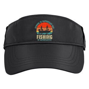 School Is Important But Fishing Is Importanter Adult Drive Performance Visor