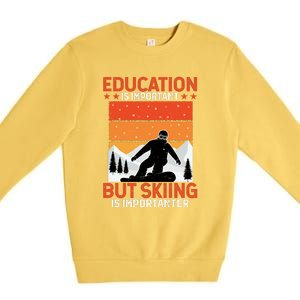 Skiing Is Importanter Funny But Skiing Premium Crewneck Sweatshirt