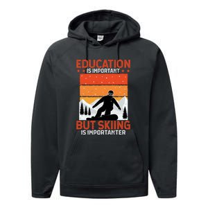 Skiing Is Importanter Funny But Skiing Performance Fleece Hoodie