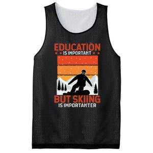 Skiing Is Importanter Funny But Skiing Mesh Reversible Basketball Jersey Tank