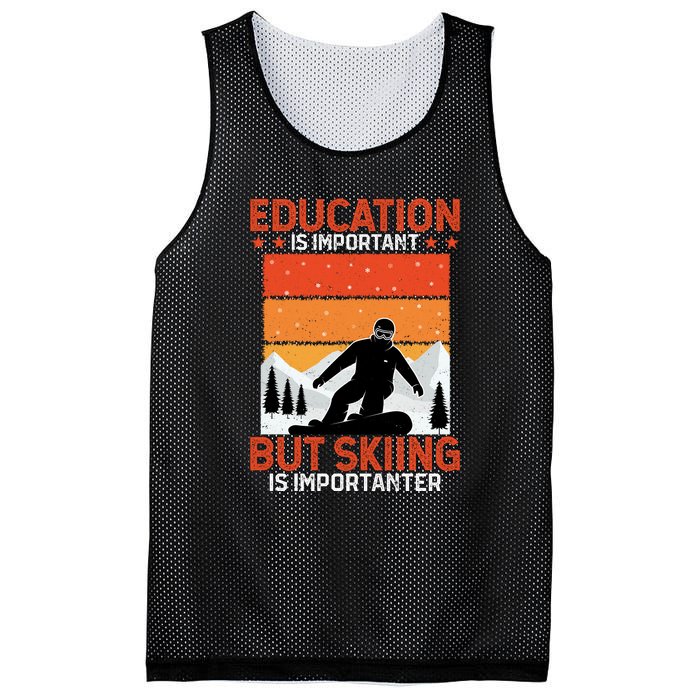 Skiing Is Importanter Funny But Skiing Mesh Reversible Basketball Jersey Tank