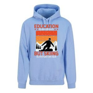 Skiing Is Importanter Funny But Skiing Unisex Surf Hoodie