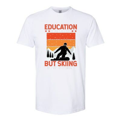 Skiing Is Importanter Funny But Skiing Softstyle® CVC T-Shirt