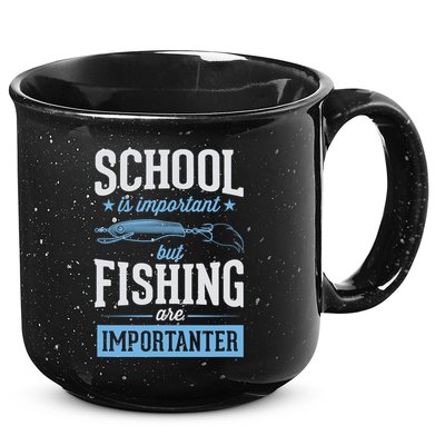 School Is Important But Fishing Is Importanter 15oz Campfire Ceramic Mug