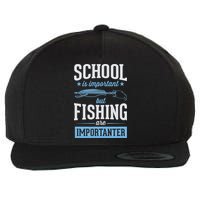 School Is Important But Fishing Is Importanter Wool Snapback Cap