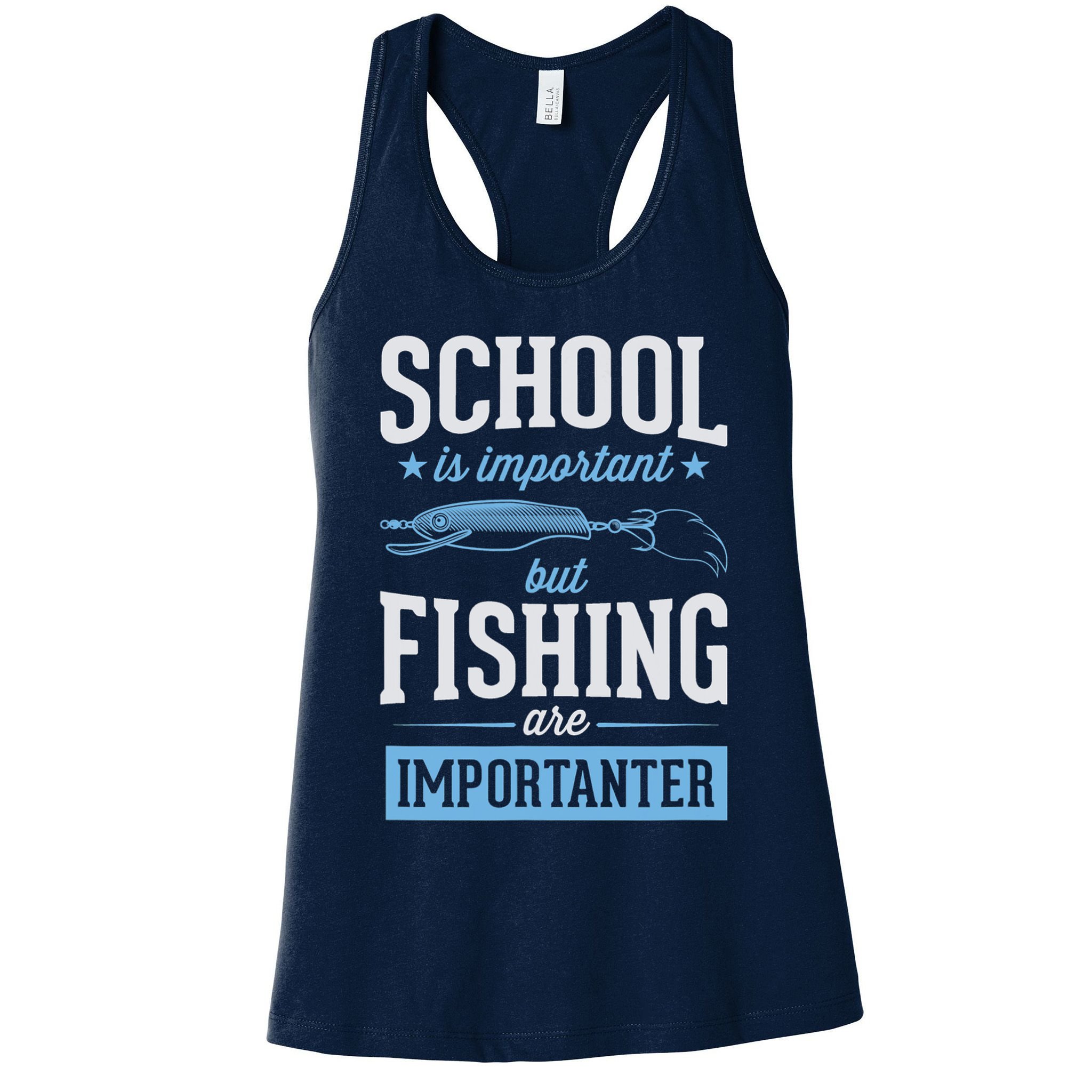 School Is Important But Fishing Is Importanter Womens Tank Top