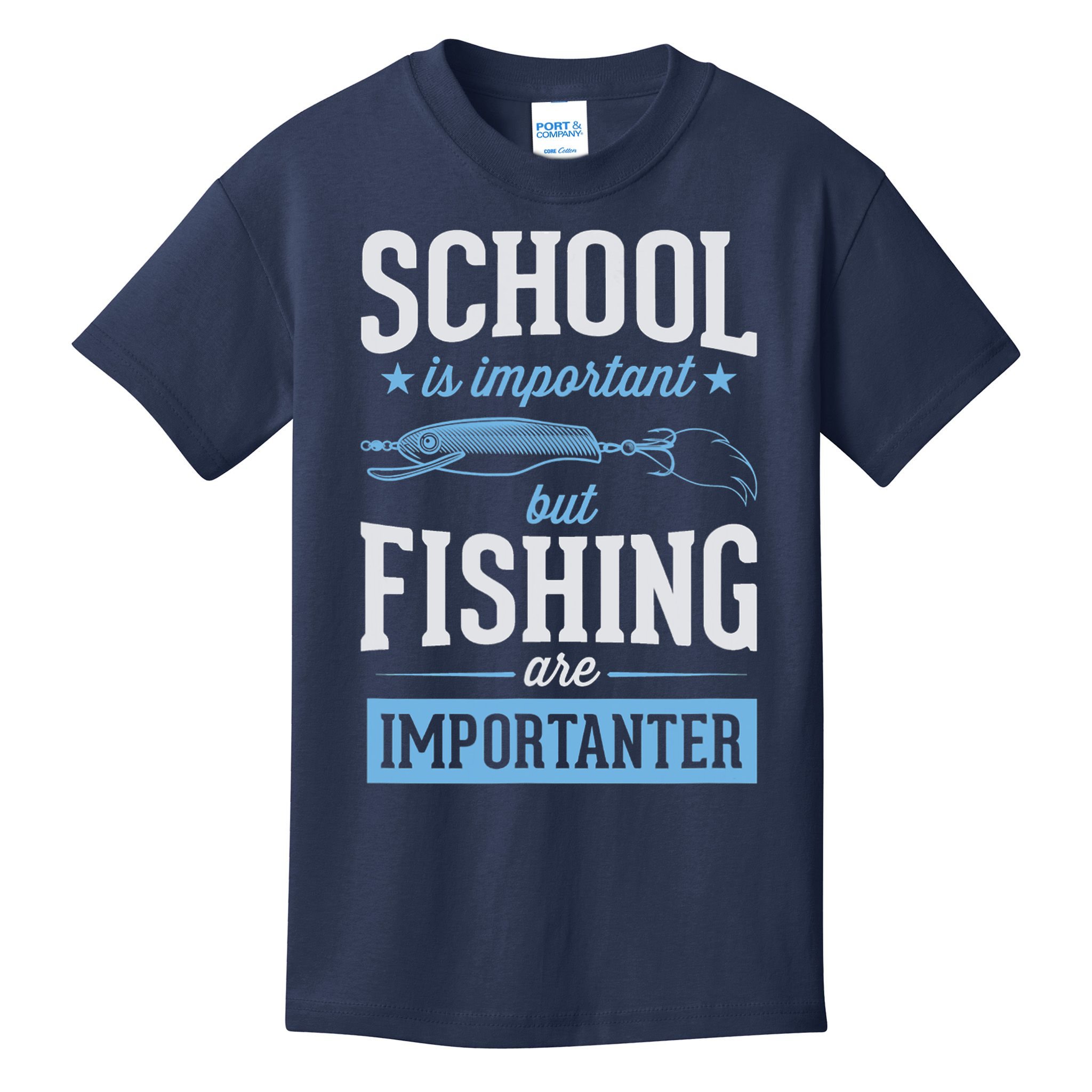 School Is Important But Fishing Is Importanter Kids T-Shirt