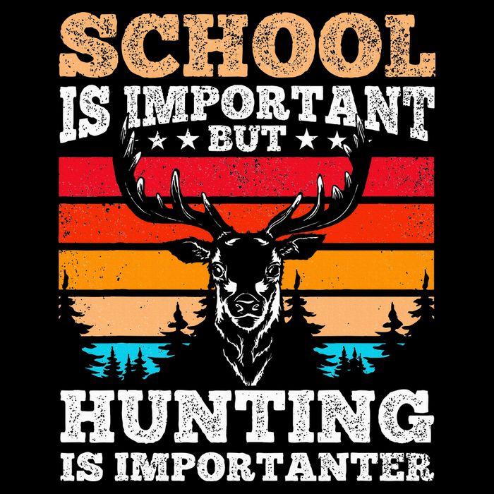 School Is Important But Hunting Is Importanter Hunting Drawstring Bag