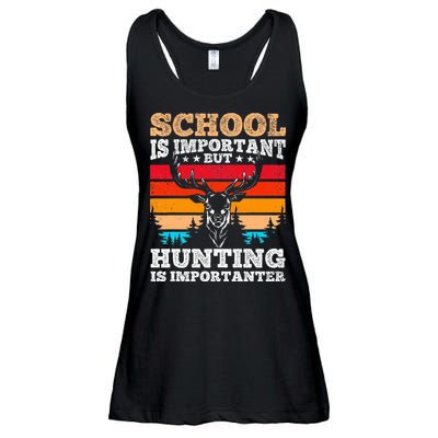 School Is Important But Hunting Is Importanter Hunting Ladies Essential Flowy Tank