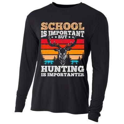 School Is Important But Hunting Is Importanter Hunting Cooling Performance Long Sleeve Crew