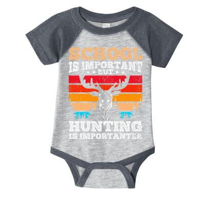School Is Important But Hunting Is Importanter Hunting Infant Baby Jersey Bodysuit