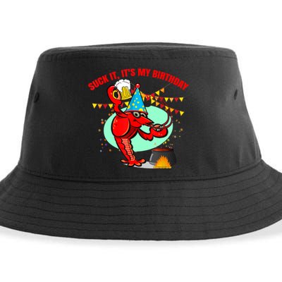 Suck It It's My Birthday Funny Crawfish Boil Birthday Sustainable Bucket Hat