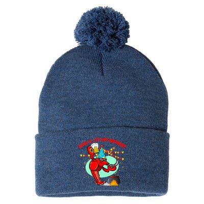 Suck It It's My Birthday Funny Crawfish Boil Birthday Pom Pom 12in Knit Beanie
