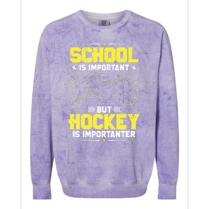 School Is Important, But Hockey Is Importanter Hockey Tee Colorblast Crewneck Sweatshirt